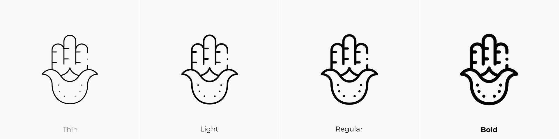 hamsa icon. Thin, Light, Regular And Bold style design isolated on white background vector