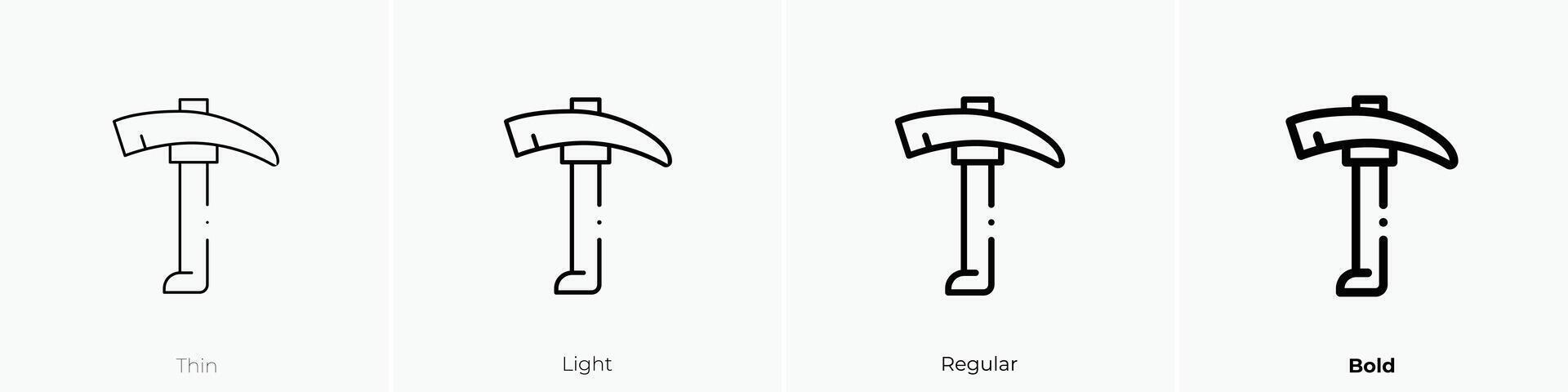 hammer icon. Thin, Light, Regular And Bold style design isolated on white background vector