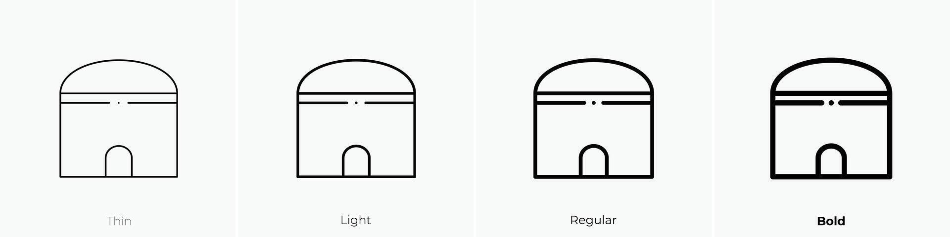 hangar icon. Thin, Light, Regular And Bold style design isolated on white background vector