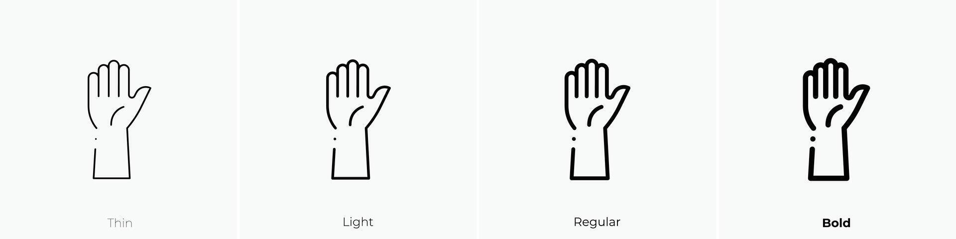 hand up icon. Thin, Light, Regular And Bold style design isolated on white background vector