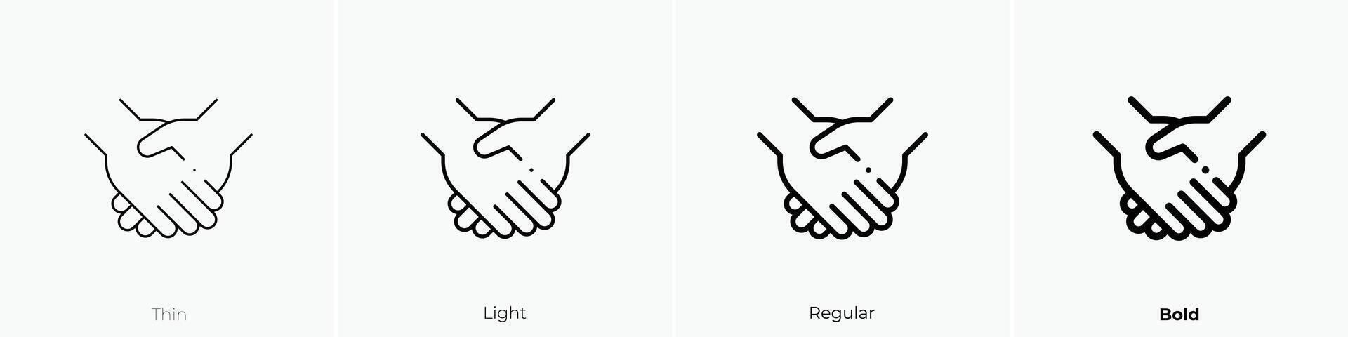 hands icon. Thin, Light, Regular And Bold style design isolated on white background vector