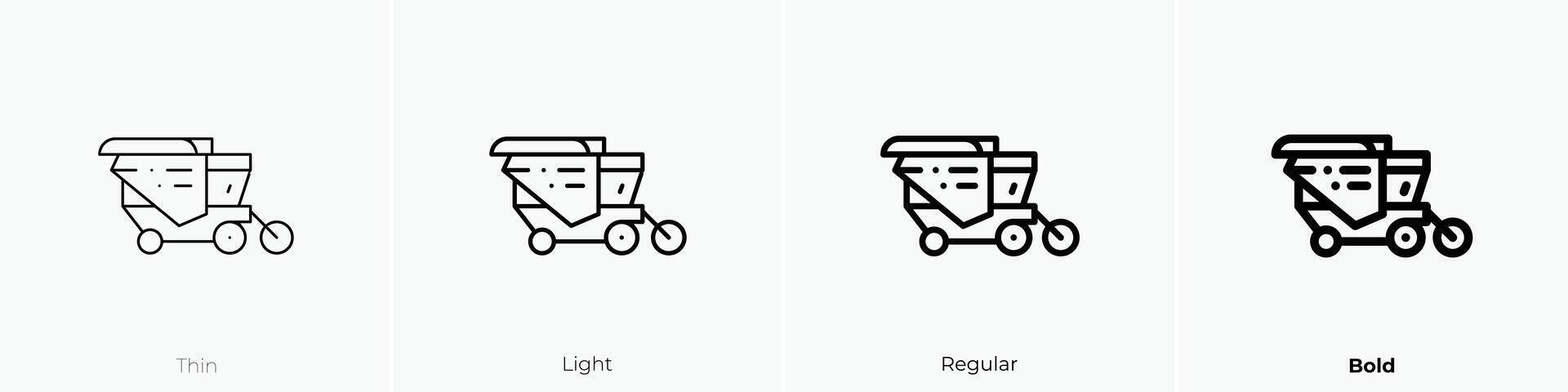 harvester icon. Thin, Light, Regular And Bold style design isolated on white background vector