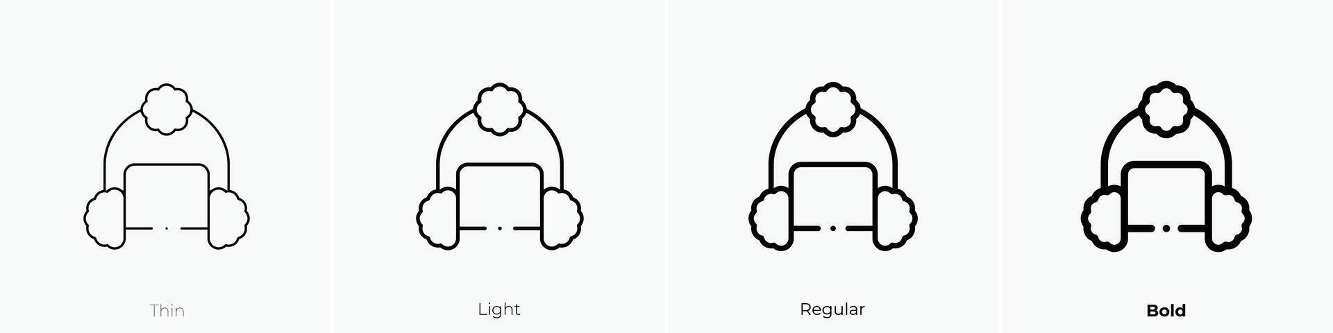hat icon. Thin, Light, Regular And Bold style design isolated on white background vector