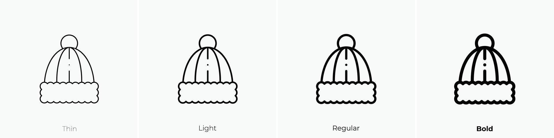 hat icon. Thin, Light, Regular And Bold style design isolated on white background vector