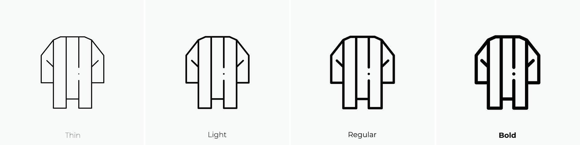 haori icon. Thin, Light, Regular And Bold style design isolated on white background vector