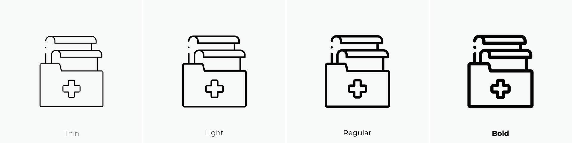 health report icon. Thin, Light, Regular And Bold style design isolated on white background vector
