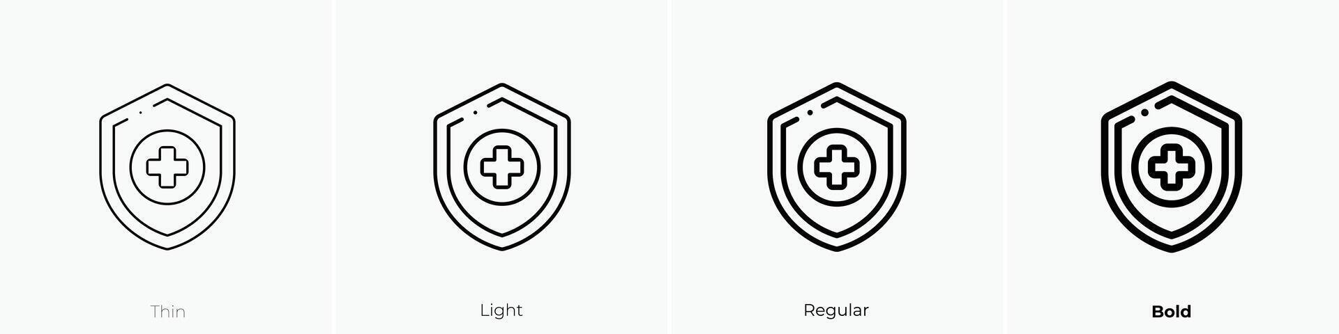 health insurance icon. Thin, Light, Regular And Bold style design isolated on white background vector
