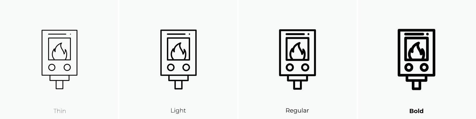 heater icon. Thin, Light, Regular And Bold style design isolated on white background vector