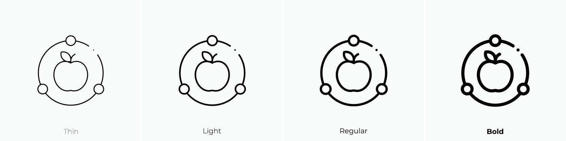 healthy life icon. Thin, Light, Regular And Bold style design isolated on white background vector