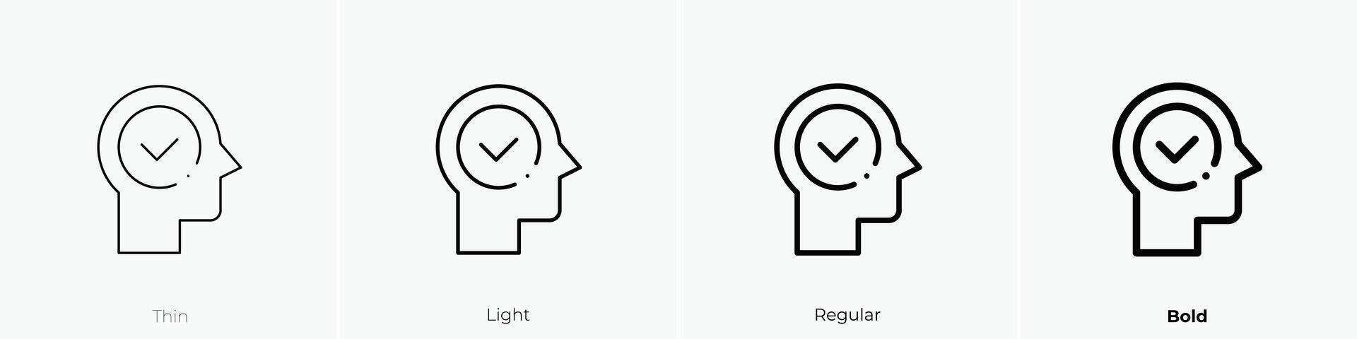 head icon. Thin, Light, Regular And Bold style design isolated on white background vector