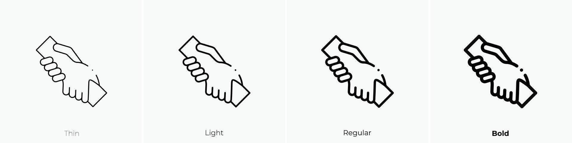 helping hand icon. Thin, Light, Regular And Bold style design isolated on white background vector