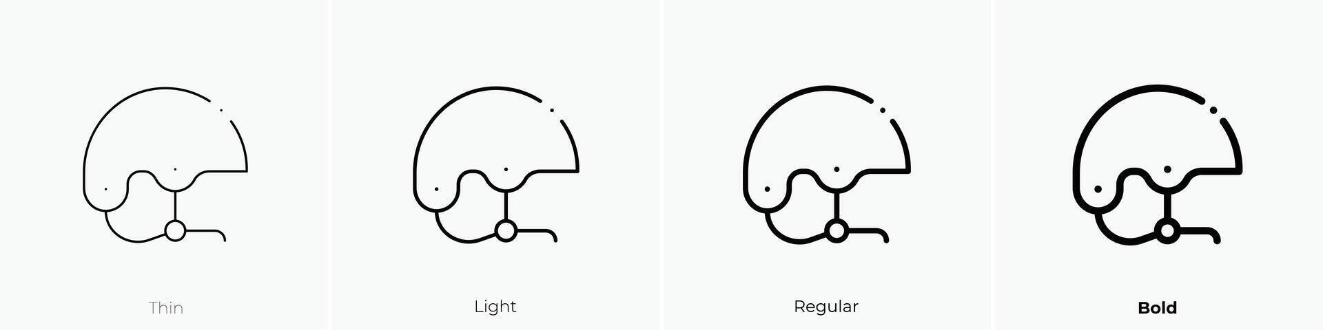helmet icon. Thin, Light, Regular And Bold style design isolated on white background vector