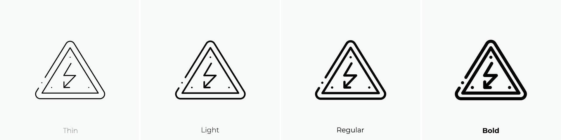 high voltage icon. Thin, Light, Regular And Bold style design isolated on white background vector