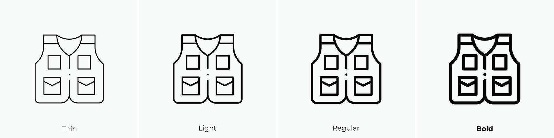 high visibility vest icon. Thin, Light, Regular And Bold style design isolated on white background vector