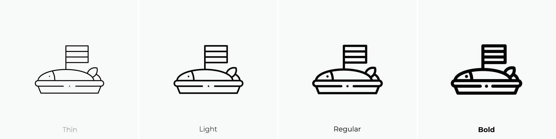 herring icon. Thin, Light, Regular And Bold style design isolated on white background vector