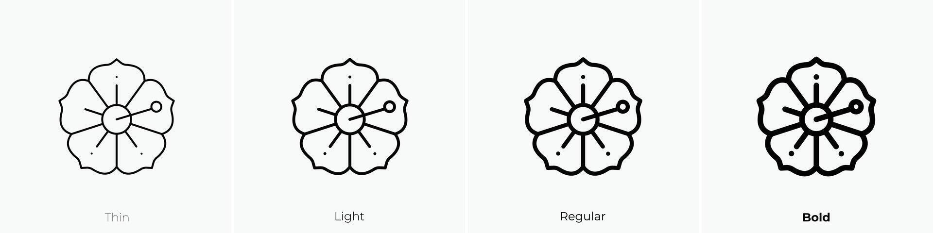hibiscus icon. Thin, Light, Regular And Bold style design isolated on white background vector