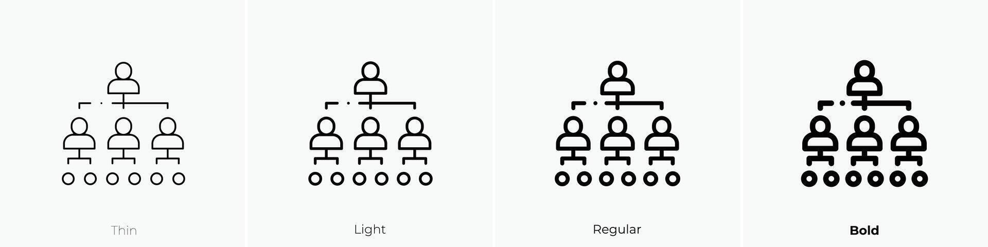 hierarchy icon. Thin, Light, Regular And Bold style design isolated on white background vector