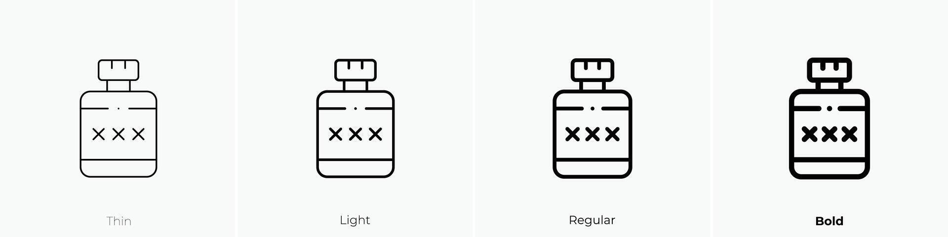 hip flask icon. Thin, Light, Regular And Bold style design isolated on white background vector