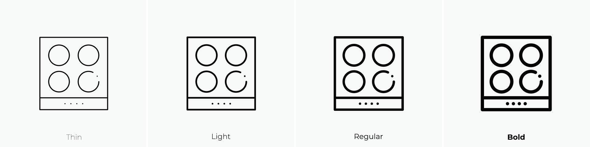 hob icon. Thin, Light, Regular And Bold style design isolated on white background vector
