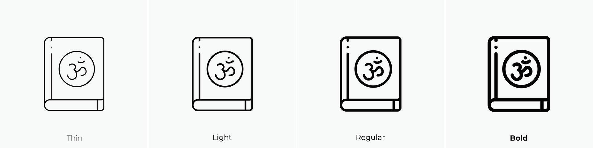 hinduism icon. Thin, Light, Regular And Bold style design isolated on white background vector