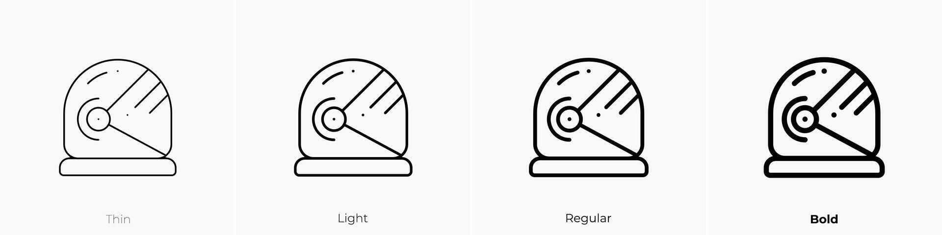 helmet icon. Thin, Light, Regular And Bold style design isolated on white background vector