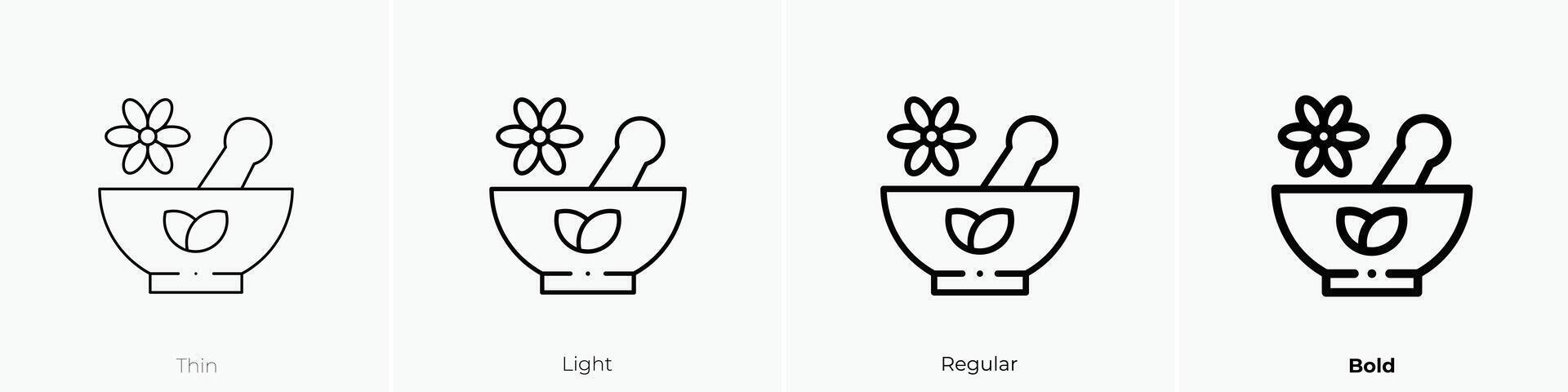 herb icon. Thin, Light, Regular And Bold style design isolated on white background vector