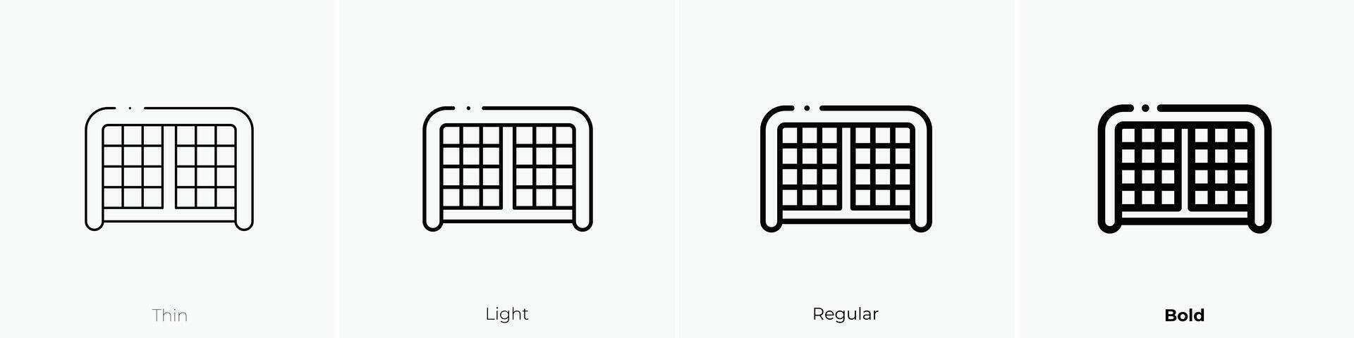 hockey goal icon. Thin, Light, Regular And Bold style design isolated on white background vector
