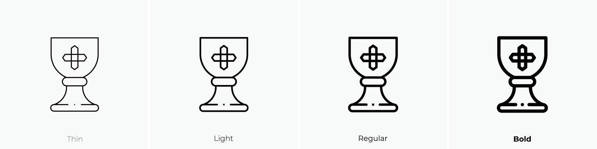 holy chalice icon. Thin, Light, Regular And Bold style design isolated on white background vector