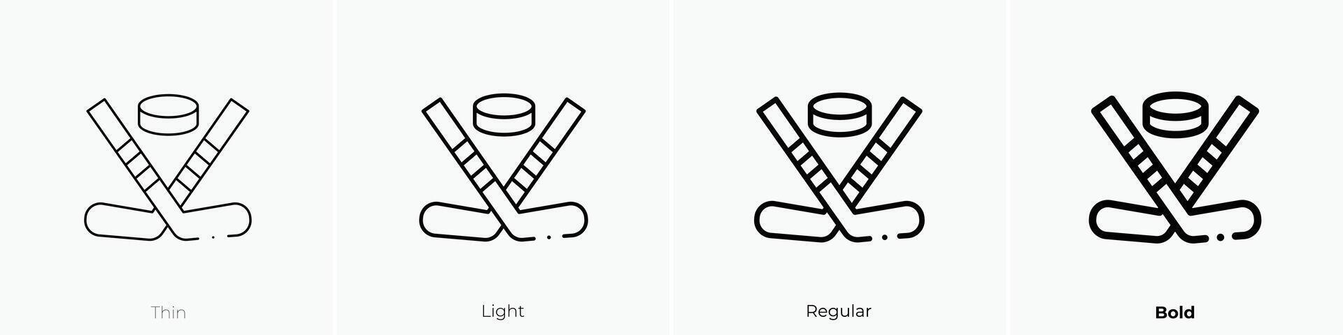 hockey icon. Thin, Light, Regular And Bold style design isolated on white background vector