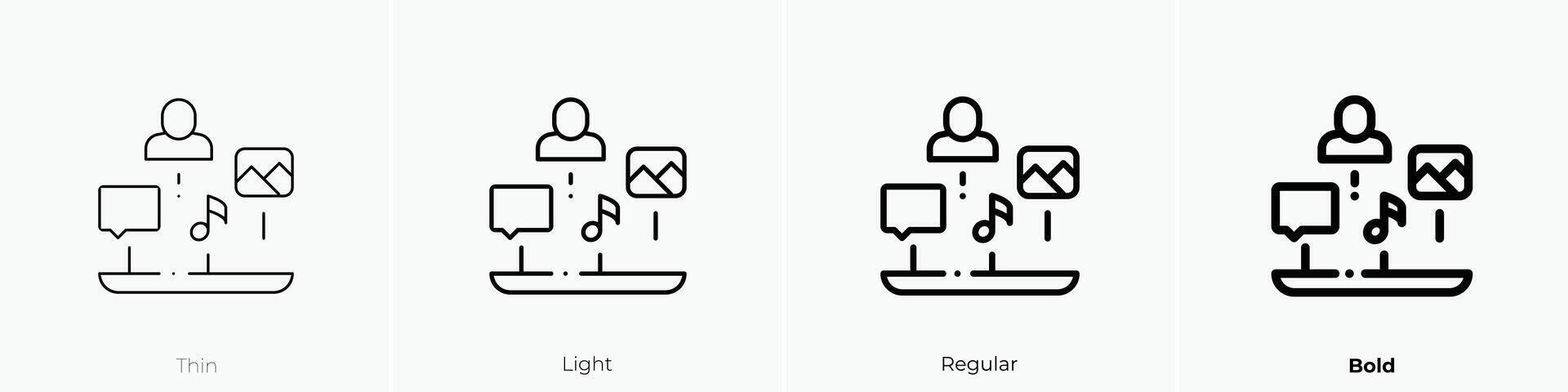 hologram icon. Thin, Light, Regular And Bold style design isolated on white background vector