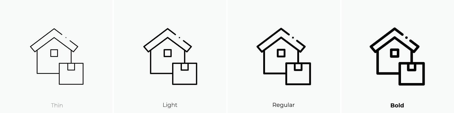 home icon. Thin, Light, Regular And Bold style design isolated on white background vector