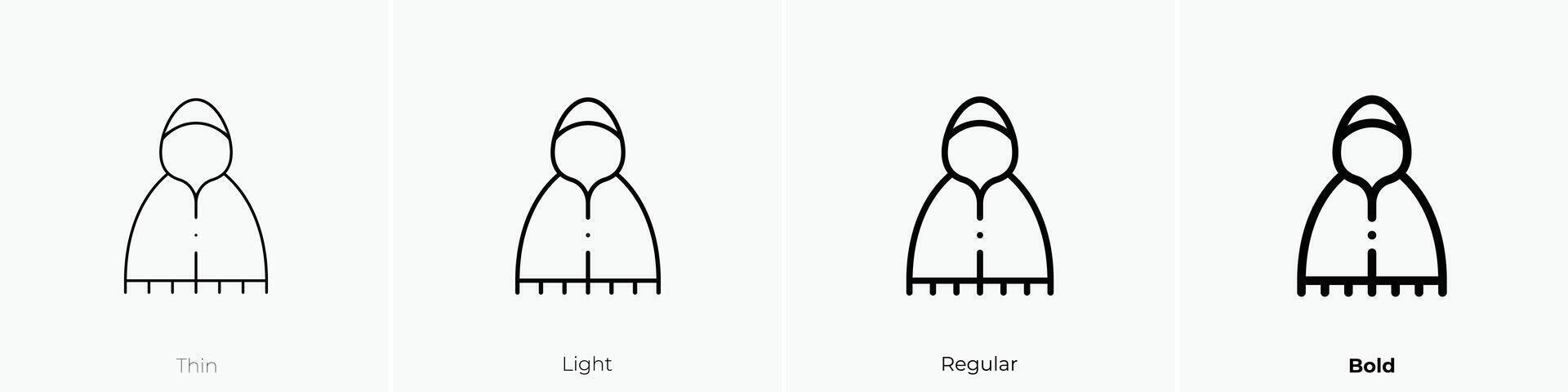 hoodie icon. Thin, Light, Regular And Bold style design isolated on white background vector