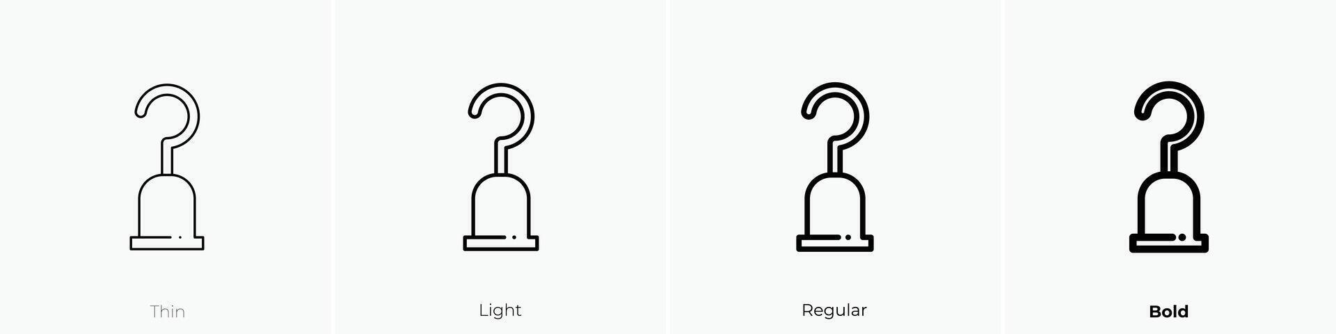 hooks icon. Thin, Light, Regular And Bold style design isolated on white background vector