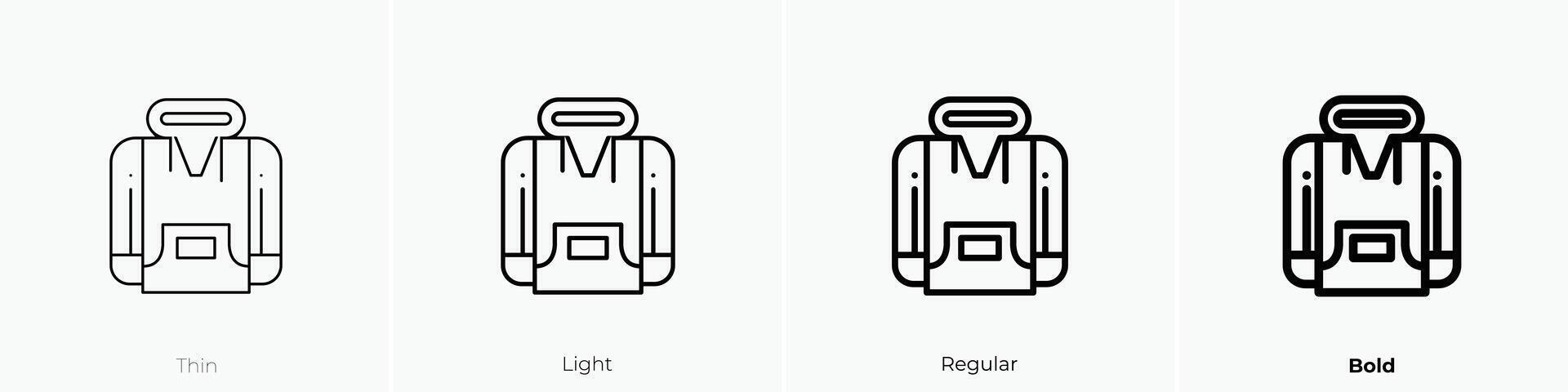 hoodie icon. Thin, Light, Regular And Bold style design isolated on white background vector