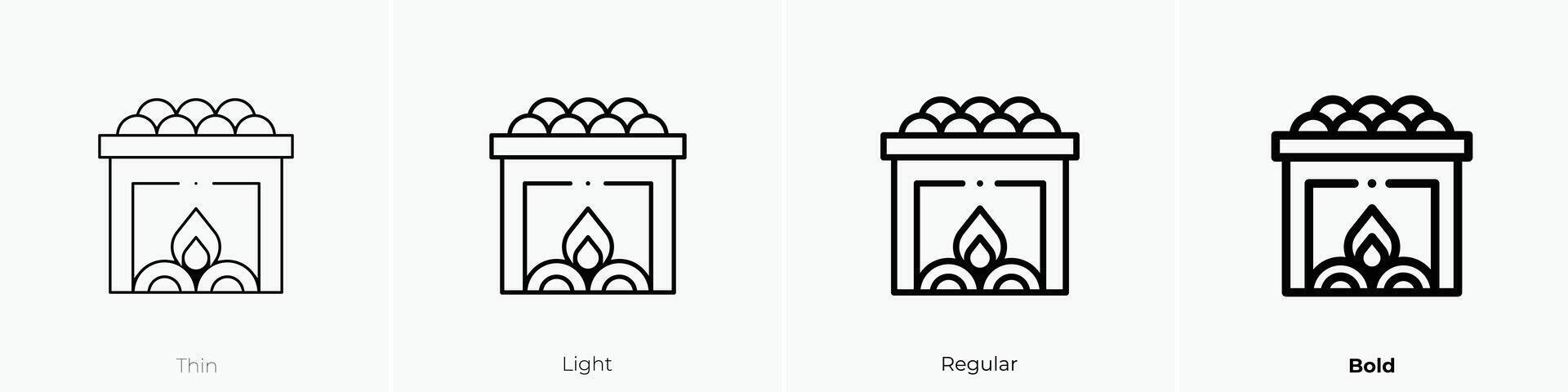 hot stones icon. Thin, Light, Regular And Bold style design isolated on white background vector