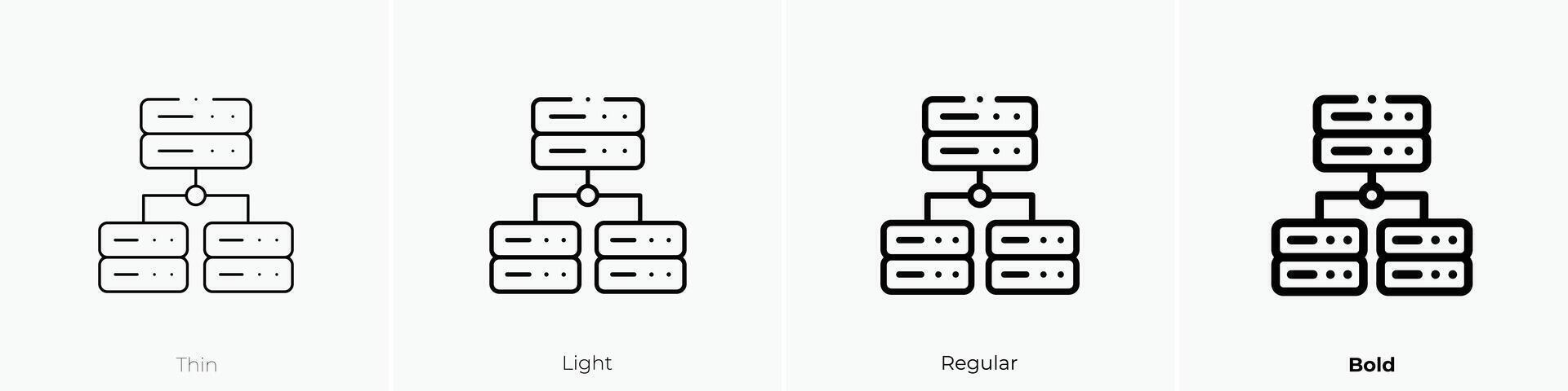 hosting icon. Thin, Light, Regular And Bold style design isolated on white background vector
