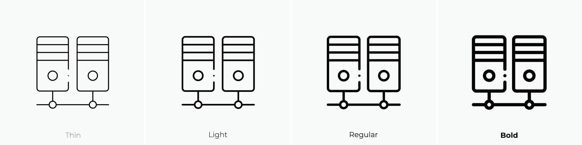 hosting icon. Thin, Light, Regular And Bold style design isolated on white background vector