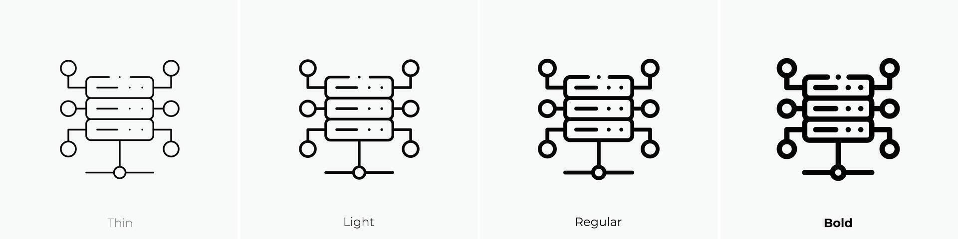 hosting icon. Thin, Light, Regular And Bold style design isolated on white background vector