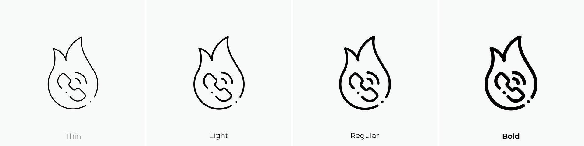 hot icon. Thin, Light, Regular And Bold style design isolated on white background vector