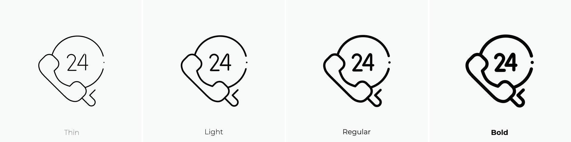 hours icon. Thin, Light, Regular And Bold style design isolated on white background vector