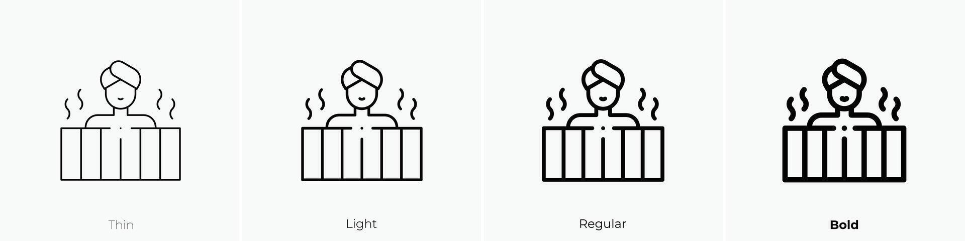 hot tub icon. Thin, Light, Regular And Bold style design isolated on white background vector