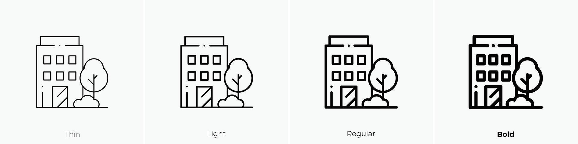 hostel icon. Thin, Light, Regular And Bold style design isolated on white background vector