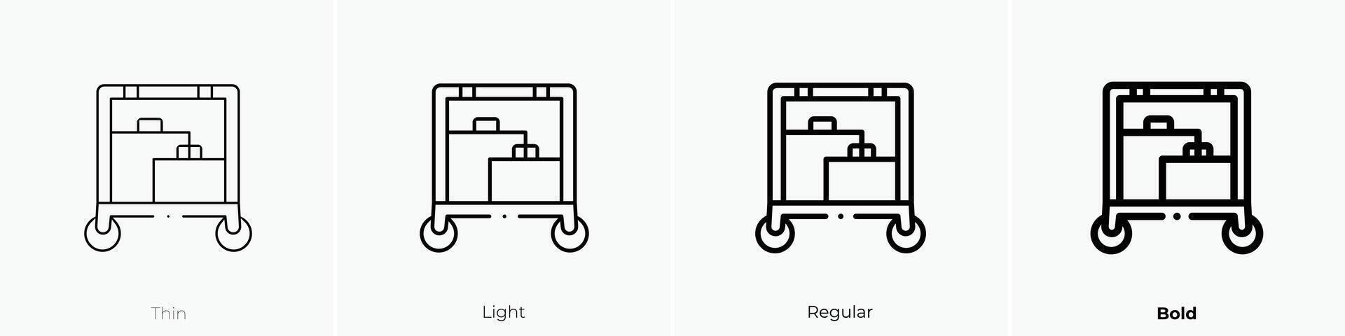 hotel cart icon. Thin, Light, Regular And Bold style design isolated on white background vector