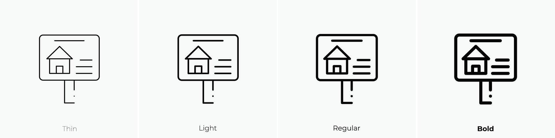 house icon. Thin, Light, Regular And Bold style design isolated on white background vector