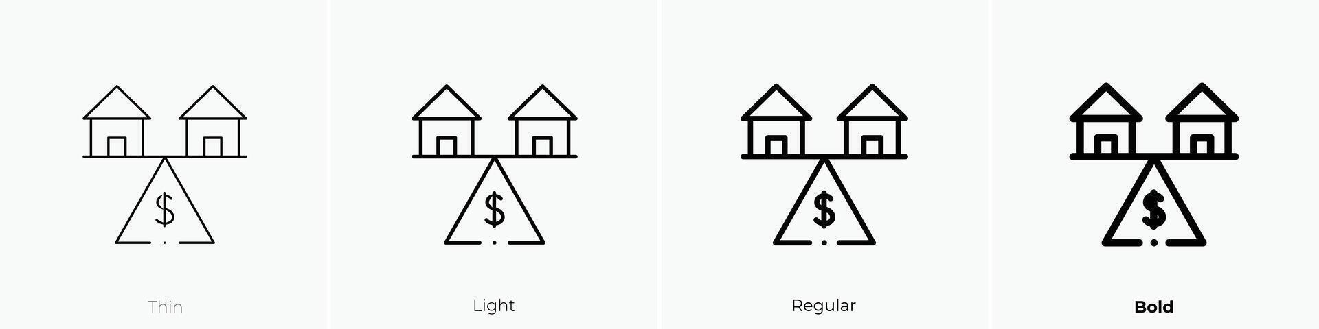 house icon. Thin, Light, Regular And Bold style design isolated on white background vector