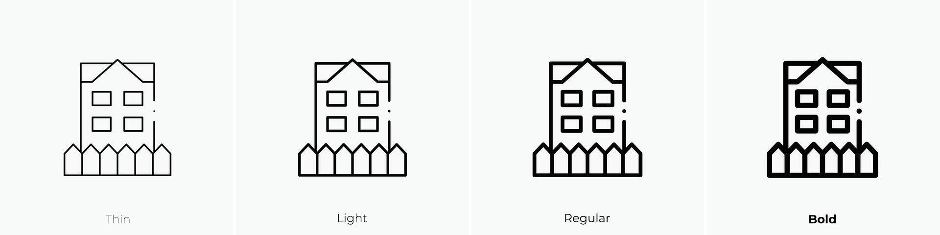 house icon. Thin, Light, Regular And Bold style design isolated on white background vector