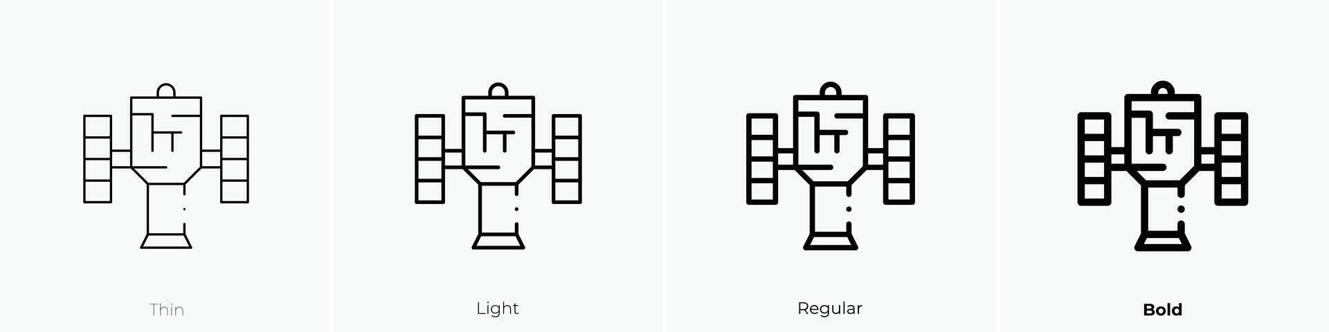 hubble space telescope icon. Thin, Light, Regular And Bold style design isolated on white background vector
