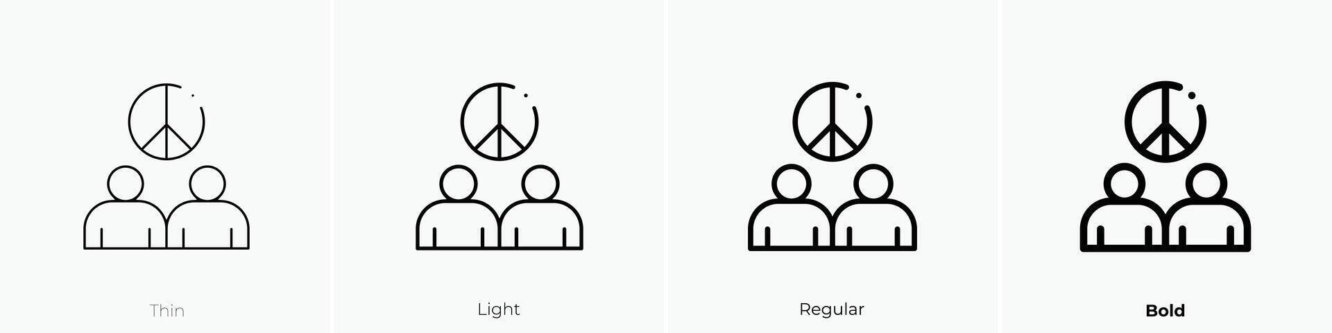 human icon. Thin, Light, Regular And Bold style design isolated on white background vector