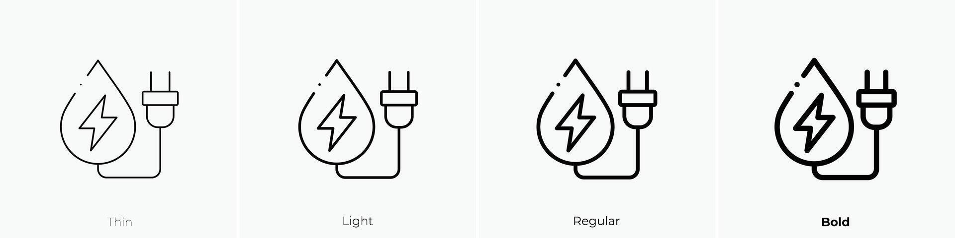 hydro power icon. Thin, Light, Regular And Bold style design isolated on white background vector