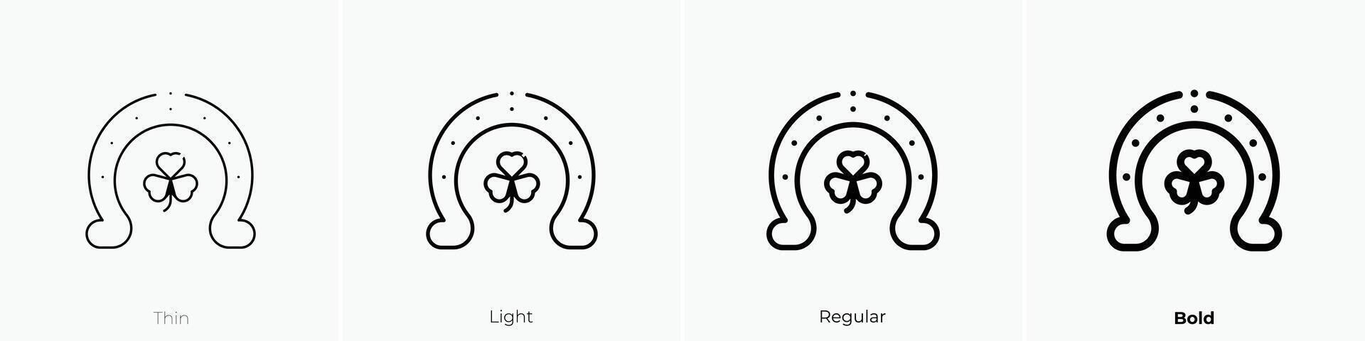 horseshoe icon. Thin, Light, Regular And Bold style design isolated on white background vector